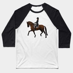 Bay Dressage Horse Collected Trot Baseball T-Shirt